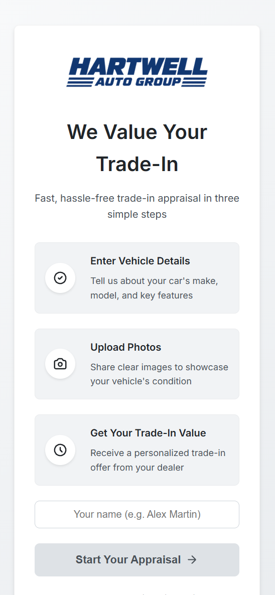 Bluestem Motors trade-in portal