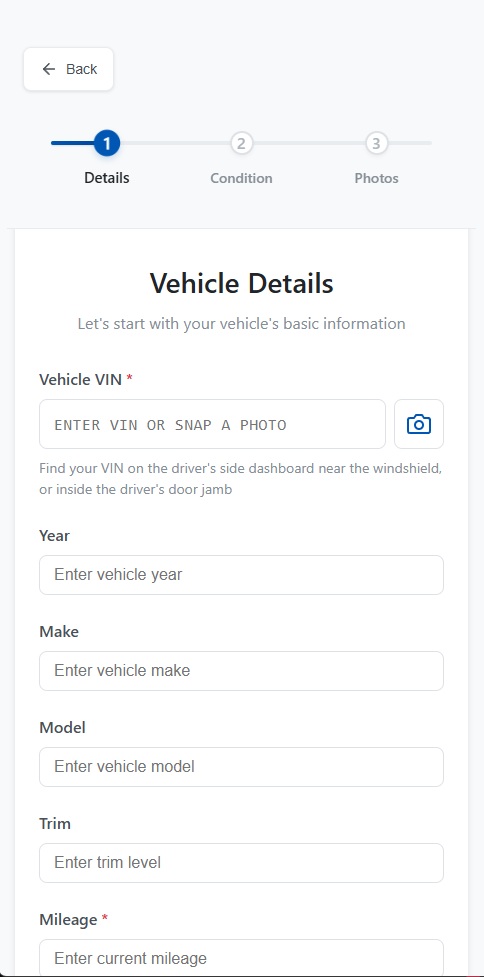 Vehicle Details Screen